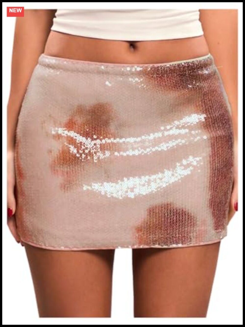 Sparkly Sequin Bodycon Mini Skirt Low Waist Party Going Out Night Out